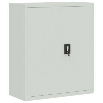 Stylish Light Grey File Cabinet - 90x40x145 cm Steel