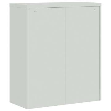 Stylish Light Grey File Cabinet - 90x40x145 cm Steel