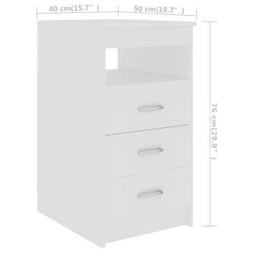 Stylish White Drawer Cabinet - 40x50x76 cm for Smart Storage