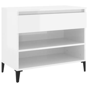 High Gloss White Shoe Cabinet - 70x36x60 cm | Hipomarket