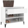 High Gloss White Shoe Cabinet - 70x36x60 cm | Hipomarket