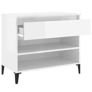 High Gloss White Shoe Cabinet - 70x36x60 cm | Hipomarket