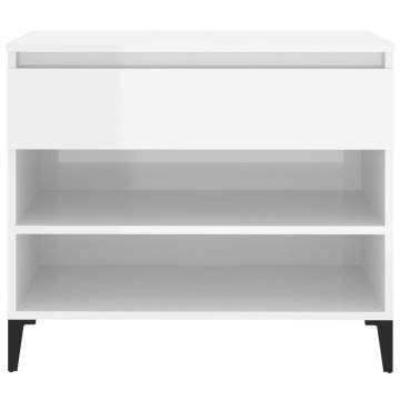 High Gloss White Shoe Cabinet - 70x36x60 cm | Hipomarket