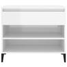 High Gloss White Shoe Cabinet - 70x36x60 cm | Hipomarket