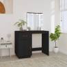 Dressing Table with LED Black 95x50x133.5 cm Solid Wood Pine Colour black Quantity in Package 1 