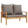 Garden Set with Cushion - Solid Acacia Wood | HipoMarket