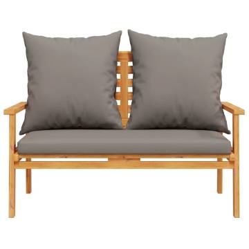 Garden Set with Cushion - Solid Acacia Wood | HipoMarket