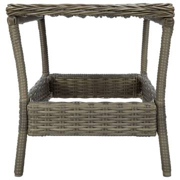 Stylish Brown Garden Table - 45x45 cm Poly Rattan