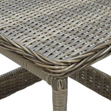 Stylish Brown Garden Table - 45x45 cm Poly Rattan