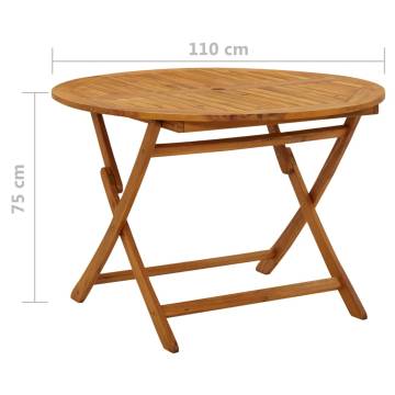 Folding Garden Table 110 cm - Solid Acacia Wood