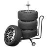 Carpoint Mobile Wheel Stand with Cover - Aluminium Black