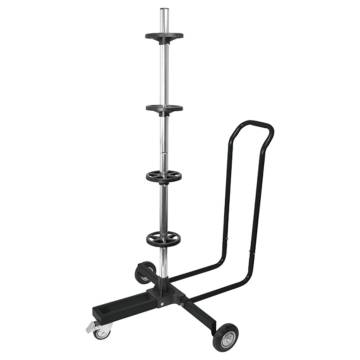 Carpoint Mobile Wheel Stand with Cover - Aluminium Black