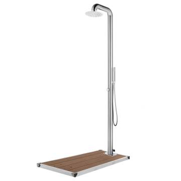 Modern Garden Shower - 230 cm Stainless Steel with Brown Base