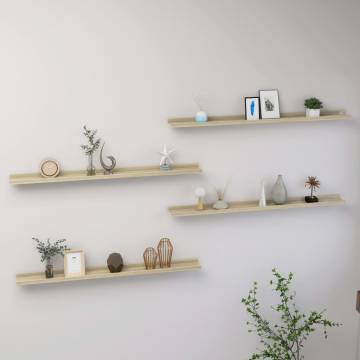 Wall Shelves 4 pcs Sonoma Oak | Stylish Storage Solution