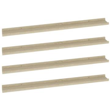 Wall Shelves 4 pcs Sonoma Oak | Stylish Storage Solution