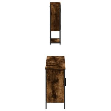 3 Piece Bathroom Furniture Set - Smoked Oak | Hipo Market