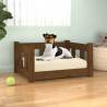 Dog Bed Honey Brown 55.5x45.5x28 cm Solid Wood Pine Colour honey brown Size 55.5 x 45.5 x 28 cm 