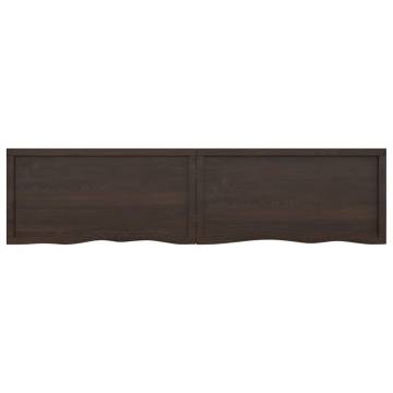 Durable Dark Brown Bathroom Countertop - Solid Oak Wood