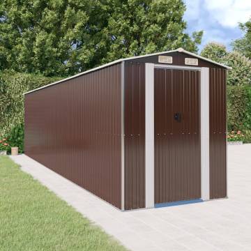 Garden Shed Dark Brown - Galvanised Steel Storage Solution