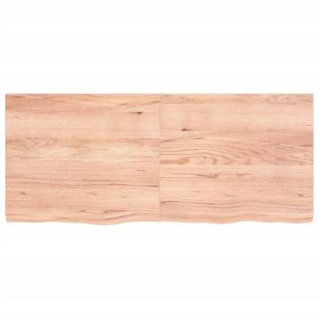 Light Brown Solid Wood Bathroom Countertop - 140x60cm