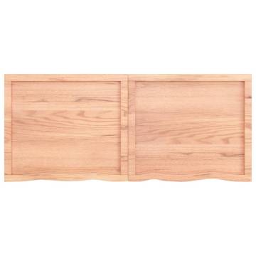 Light Brown Solid Wood Bathroom Countertop - 140x60cm