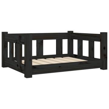 Dog Bed Black 65.5x50.5x28 cm Solid Wood Pine - Hipomarket