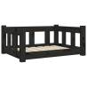 Dog Bed Black 65.5x50.5x28 cm Solid Wood Pine - Hipomarket