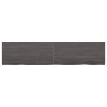 Dark Brown Solid Wood Bathroom Countertop | 180x40 cm