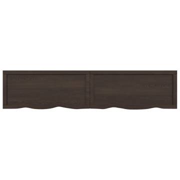 Dark Brown Solid Wood Bathroom Countertop | 180x40 cm