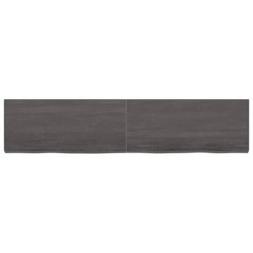 Wall Shelf Dark Brown 180x40x(2-6) cm Solid Wood Oak