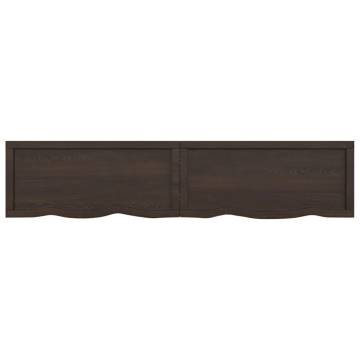 Wall Shelf Dark Brown 180x40x(2-6) cm Solid Wood Oak