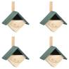 Elegant Firwood Bird Houses - Set of 4 for Your Garden