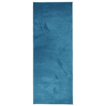 Rug OVIEDO Short Pile Turquoise 80x200 cm - Soft & Stylish