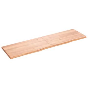 Wall Shelf Light Brown - Solid Oak Wood (180x50cm) | Hipomarket