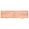 Wall Shelf Light Brown - Solid Oak Wood (180x50cm) | Hipomarket