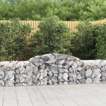 Arched Gabion Baskets - 30 pcs Galvanised Iron Garden Barriers