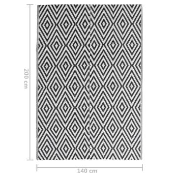 Trendy Outdoor Rug Black 140x200 cm - Stylish & Durable