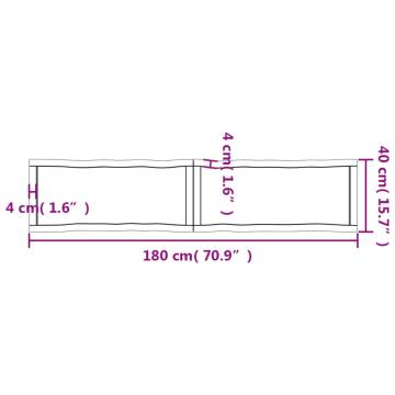 Light Brown Solid Wood Table Top 180x40cm | Hipomarket