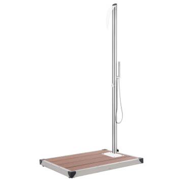 Garden Shower with Brown Base - 225 cm Stainless Steel