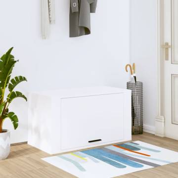 Stylish Wall-mounted Shoe Cabinet in White - 70x35x38 cm