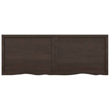 Dark Brown Wooden Bathroom Countertop - 160x60 cm