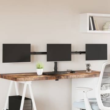 Triple Monitor Stand in Black Steel | VESA 75/100 mm