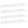 Stylish High Gloss White Wall Shelves - Set of 4