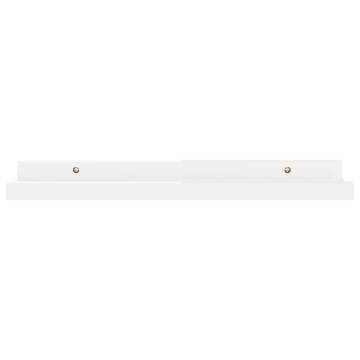 Stylish High Gloss White Wall Shelves - Set of 4