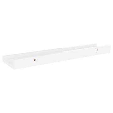 Stylish High Gloss White Wall Shelves - Set of 4