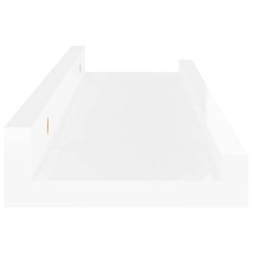 Stylish High Gloss White Wall Shelves - Set of 4