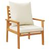 Garden Sofa Chair Set - 2pcs Solid Acacia Wood with Cushions