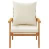 Garden Sofa Chair Set - 2pcs Solid Acacia Wood with Cushions