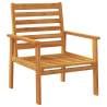 Garden Sofa Chair Set - 2pcs Solid Acacia Wood with Cushions