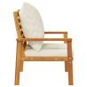 Garden Sofa Chair Set - 2pcs Solid Acacia Wood with Cushions